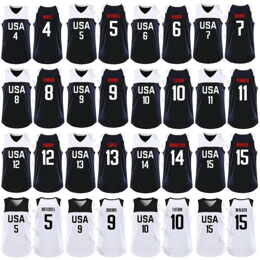 2019 World Cup Usa Team Basketball 4 Derrick White 7 Marcus Smart 8 Harrison Barnes 11 Mason Plumlee 12 Myles Turner 13 Brook Lopez Jersey, Black
2019 World Cup Usa Team Basketball 4 Derrick White 7 Marcus Smart 8 Harrison Barnes 11 Mason Plumlee 12 Myles Turner 13 Brook Lopez Jersey, Black