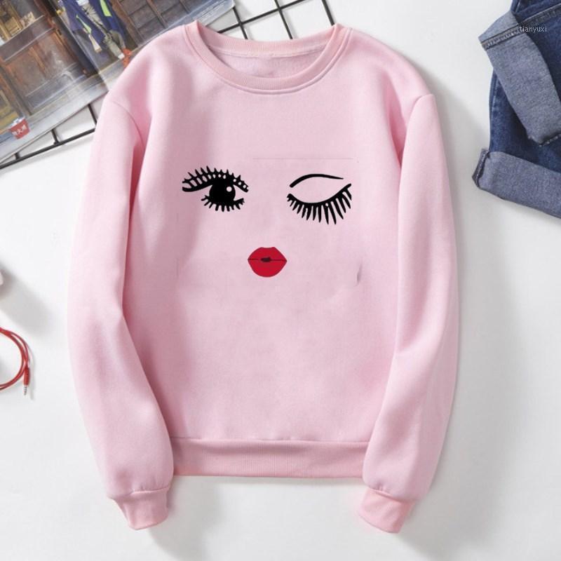 Women Fashion O Neck Long Sleeve Eyelashes Lips Printed Sweatshirt Tops Women's Hoodies & Sweatshirts, Purewhite
Women Fashion O Neck Long Sleeve Eyelashes Lips Printed Sweatshirt Tops Women's Hoodies & Sweatshirts, Purewhite