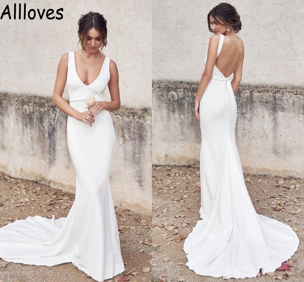 Deep V Neck Backless Sexy Wedding Dress For Women Elegant Satin Simple Mermaid Bridal Gowns Sweep Train Boho Garden Beach Sleeveless Robes de Mariee Rustic CL0572, Dark red
Deep V Neck Backless Sexy Wedding Dress For Women Elegant Satin Simple Mermaid Bridal Gowns Sweep Train Boho Garden Beach Sleeveless Robes de Mariee Rustic CL0572, Dark red