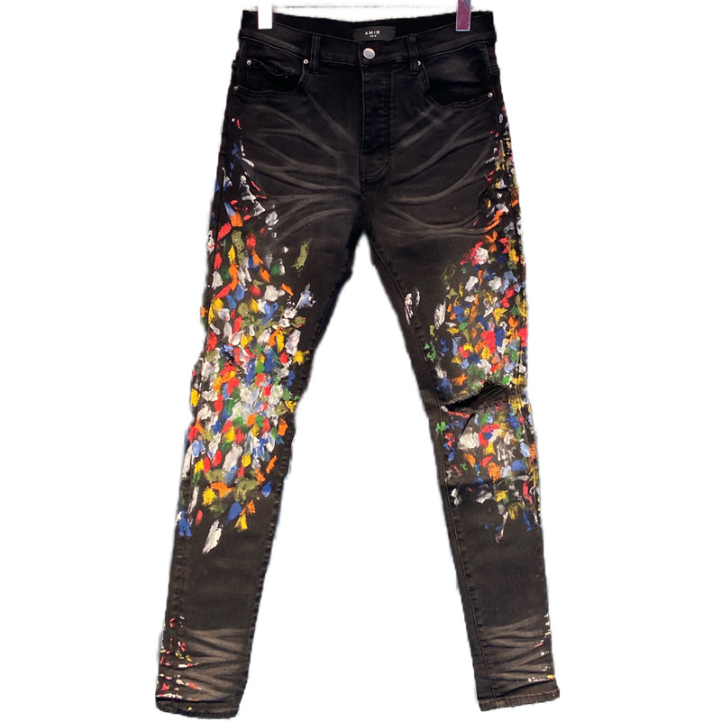 High Quality Trend New Washed Patchwork Slim Jeans Hip Hop Men Jeans European Style Streetwear Motorcycle Jean Pants