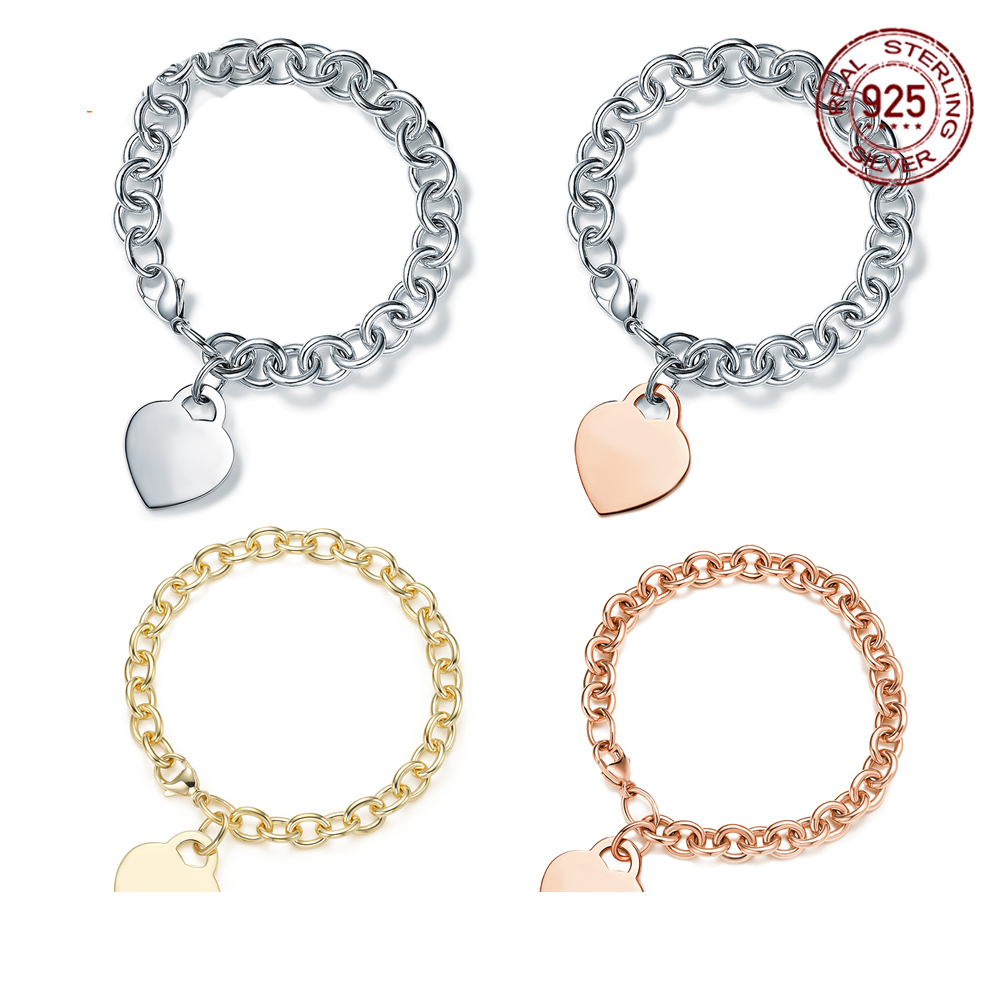 925 Sterling Silver Men'S And Women'S Love Pendant Bracelet Simple And Generous Party Gift
925 Sterling Silver Men'S And Women'S Love Pendant Bracelet Simple And Generous Party Gift