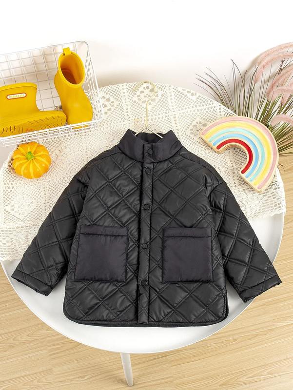 Toddler Boys 1pc Dual Pocket Drop Shoulder Quilted Coat SHE
