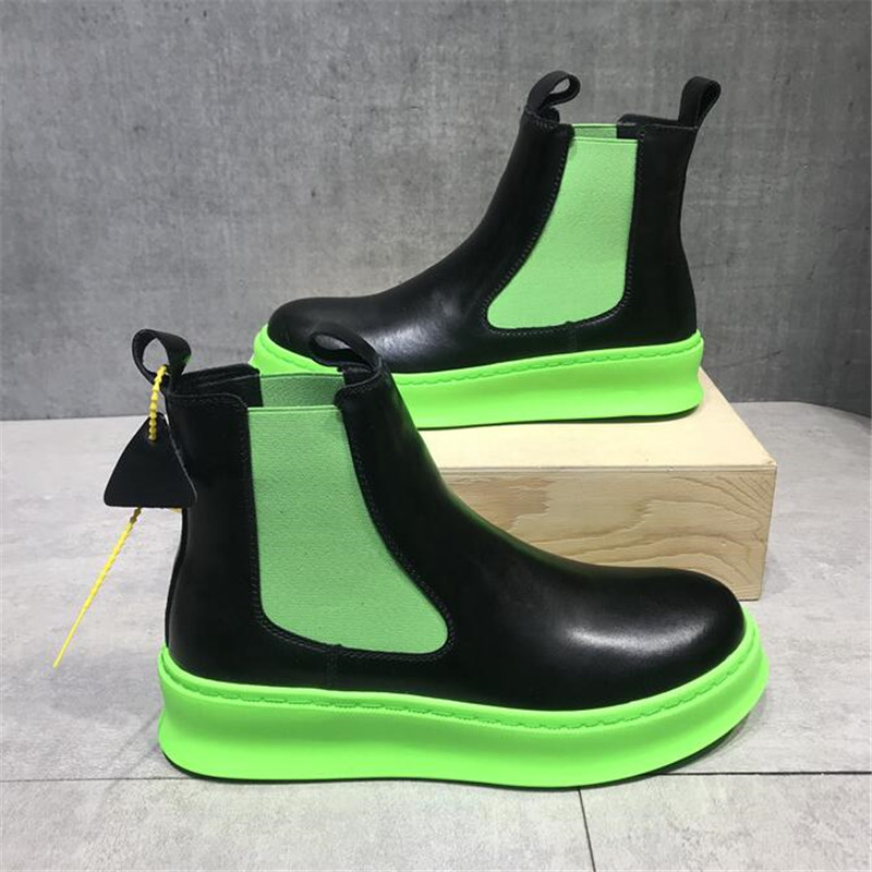 Men Chelsea Boots Cowhide Male Causal Sneakers Breathable Man Short Boot, Black-green
Men Chelsea Boots Cowhide Male Causal Sneakers Breathable Man Short Boot, Black-green
