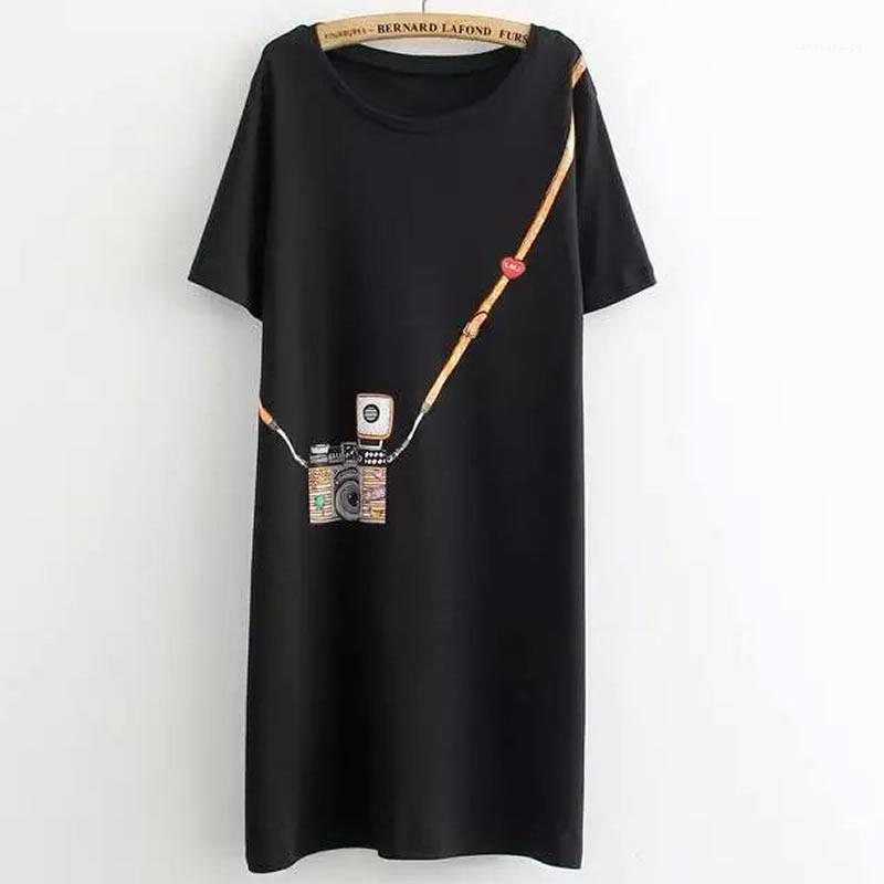 Fashion T Shirt Women T-Shirt Large Size Summer Simple Camera Printed Long Section Of Female Tshirt, Black
Fashion T Shirt Women T-Shirt Large Size Summer Simple Camera Printed Long Section Of Female Tshirt, Black