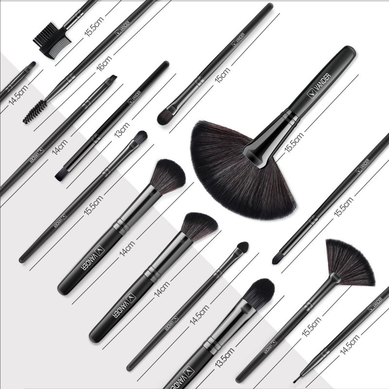 32pcs Black Makeup Brushes Natural Hair Professional Foundation Powder Eyeshadow Blush Makeup Brush Set With Case 220623