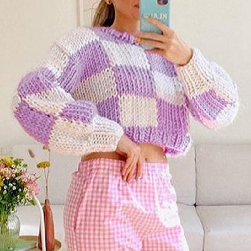 Women' Sweaters Casual O-neck Long Sleeve Woolen Pullover Sweater Women' Oversized Loose Plaid 2022 Fall Top Y2K WinterWomen, Purple
Women' Sweaters Casual O-neck Long Sleeve Woolen Pullover Sweater Women' Oversized Loose Plaid 2022 Fall Top Y2K WinterWomen, Purple