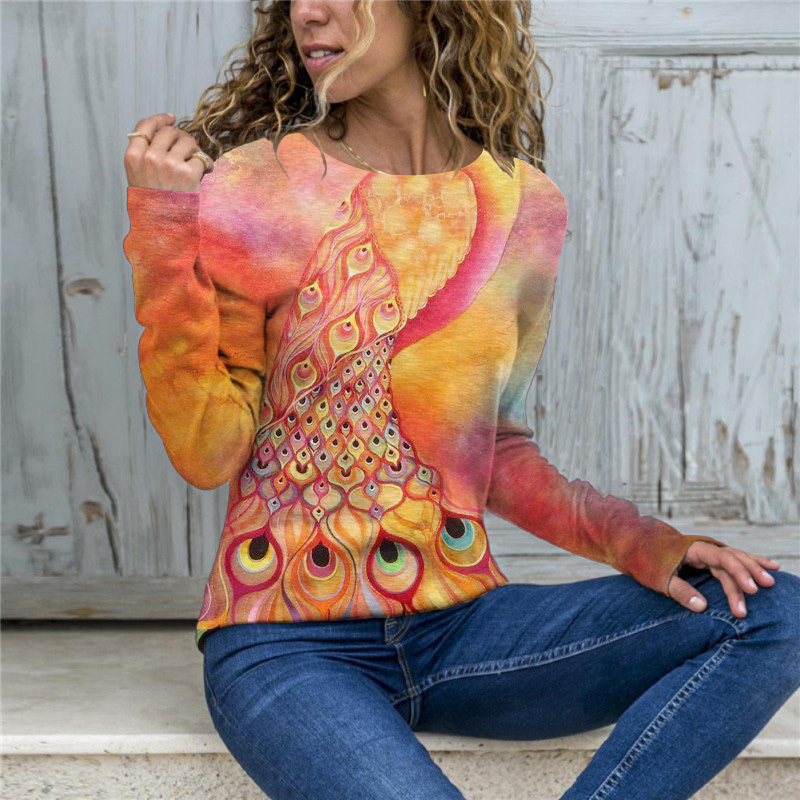 Gothic Skull Print Funny Long Sleeve T-Shirt Summer Autumn Women's Clothing Vintage Casual Loose Oversized Tee Shirt Female Tops 220321