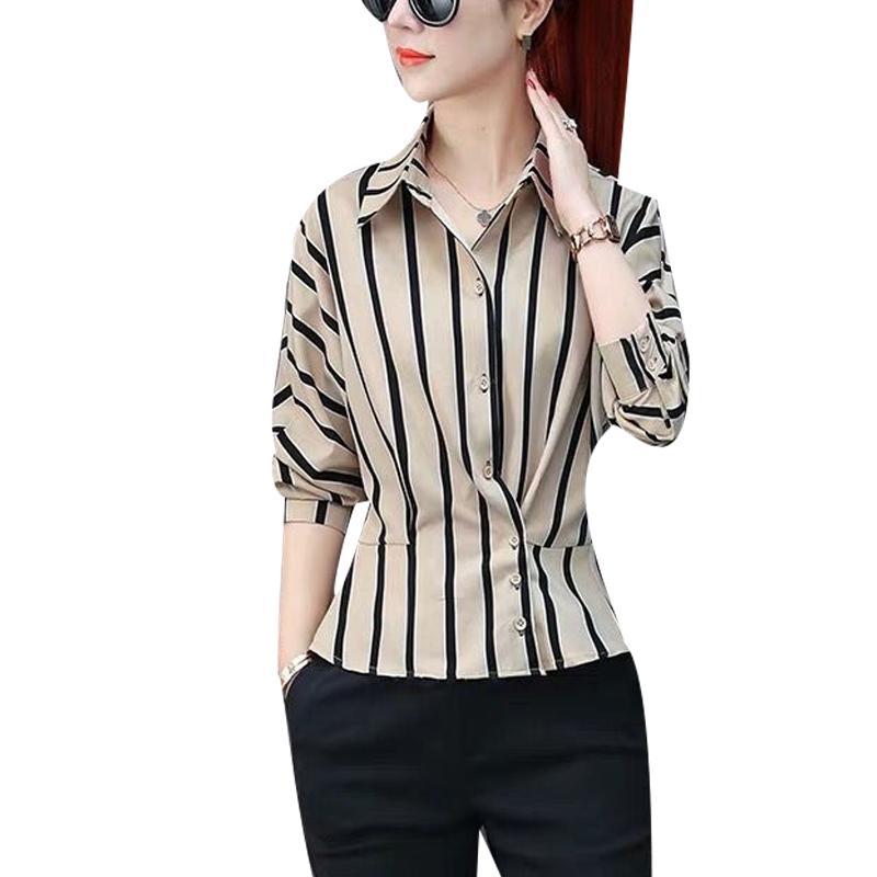Women's Blouses & Shirts Women's Spring Summer Style Striped Button Turn-down Collar Half Sleeve Korean Casual Tops SP732Women's, Beige
Women's Blouses & Shirts Women's Spring Summer Style Striped Button Turn-down Collar Half Sleeve Korean Casual Tops SP732Women's, Beige