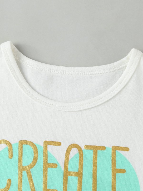 Toddler Girls Heart And Slogan Graphic Tee & Asymmetrical Skirt SHE