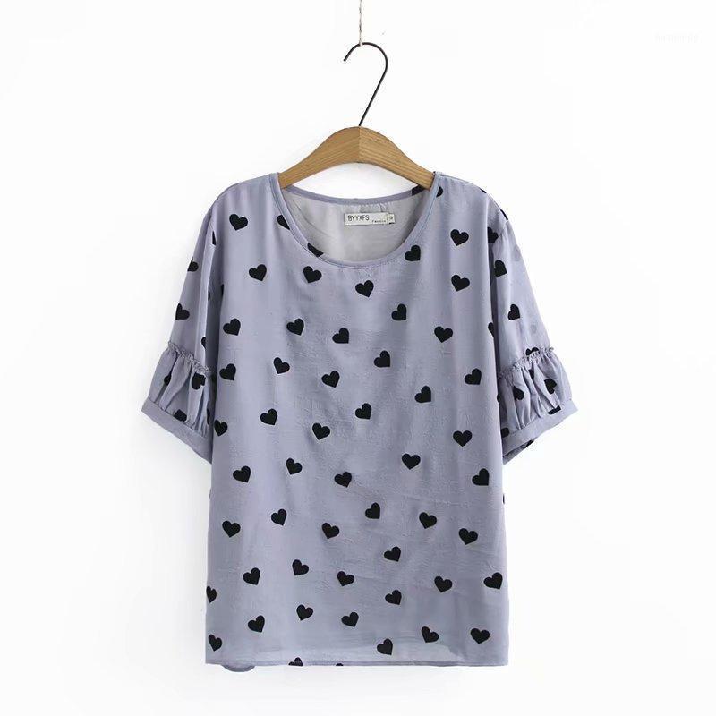 Plus Size -4XL Heart Printed Chiffon Tops Women's Short Sleeve Summer Blouse Ladies' Blusas Blouses & Shirts, Blue
Plus Size -4XL Heart Printed Chiffon Tops Women's Short Sleeve Summer Blouse Ladies' Blusas Blouses & Shirts, Blue