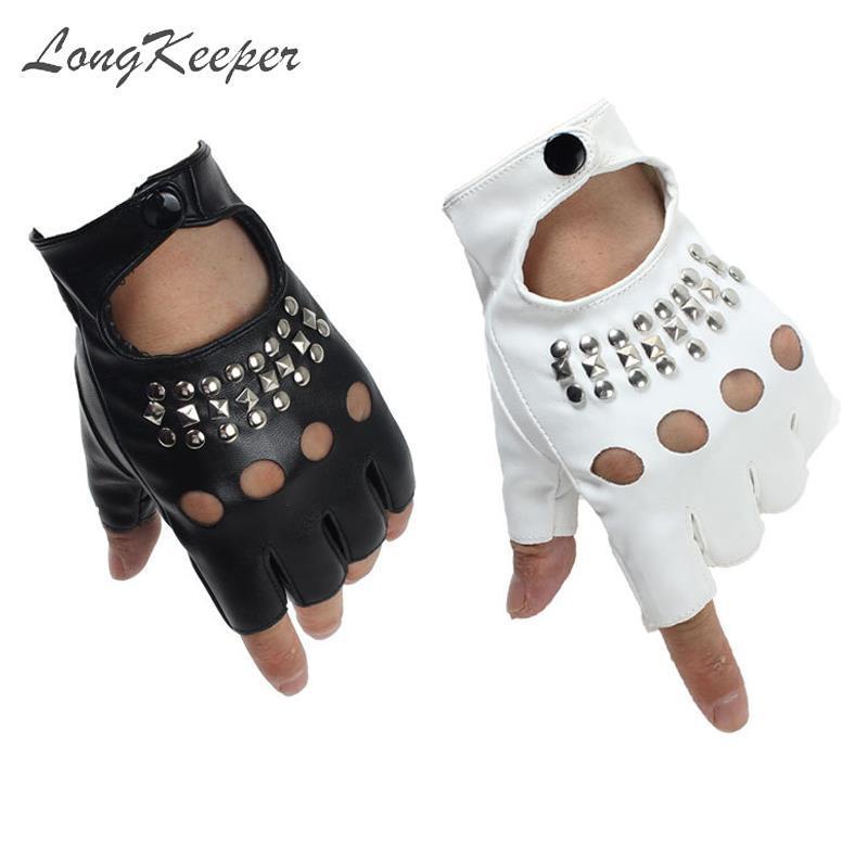 Fashion Half Finger Gloves Women PU Leather Fingerless Driving Rivet Hollow Dancing Guante For Men Black white Luvas 220812
Fashion Half Finger Gloves Women PU Leather Fingerless Driving Rivet Hollow Dancing Guante For Men Black white Luvas 220812
