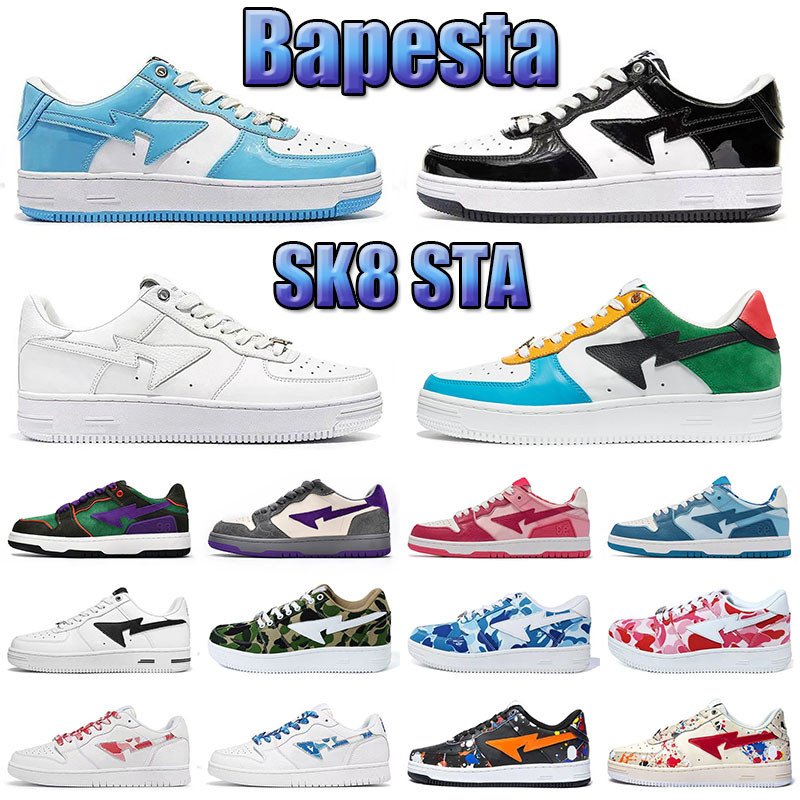 Bapestas Baped Men Women Casual Shoes Designer Sneaker BapeSta Fashion SK8 Sta Camo Black White Green Red Orange Camouflage Trainer Sports Sneakers Platform Shoe, Color 8
Bapestas Baped Men Women Casual Shoes Designer Sneaker BapeSta Fashion SK8 Sta Camo Black White Green Red Orange Camouflage Trainer Sports Sneakers Platform Shoe, Color 8