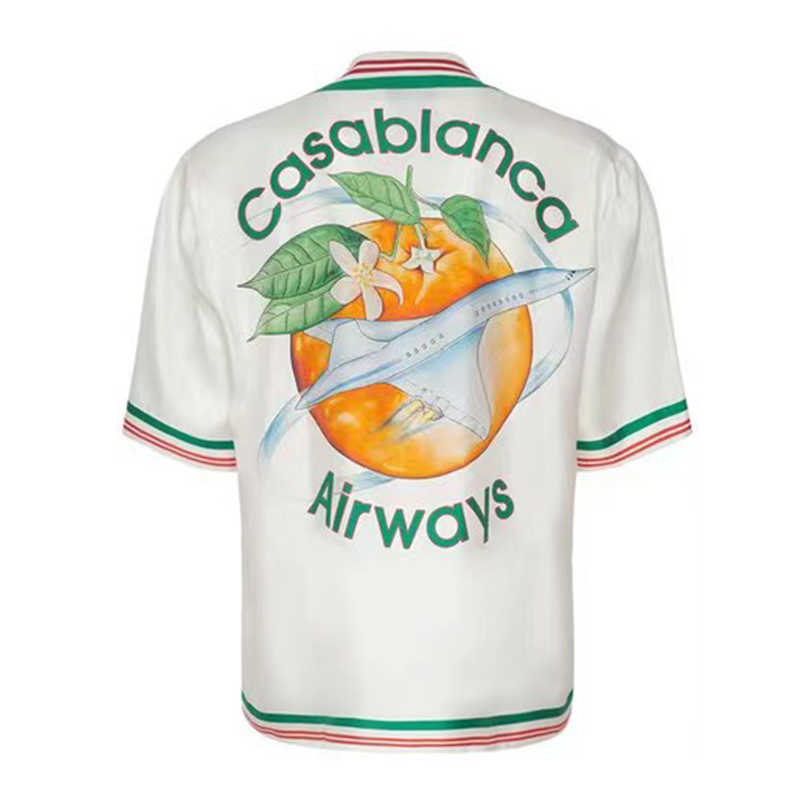 Casablanca Silk Designer Shirts Plane Orange Flower Print Hawaii Casual Loose Men and Women Short Sleeve Shirt, White
Casablanca Silk Designer Shirts Plane Orange Flower Print Hawaii Casual Loose Men and Women Short Sleeve Shirt, White