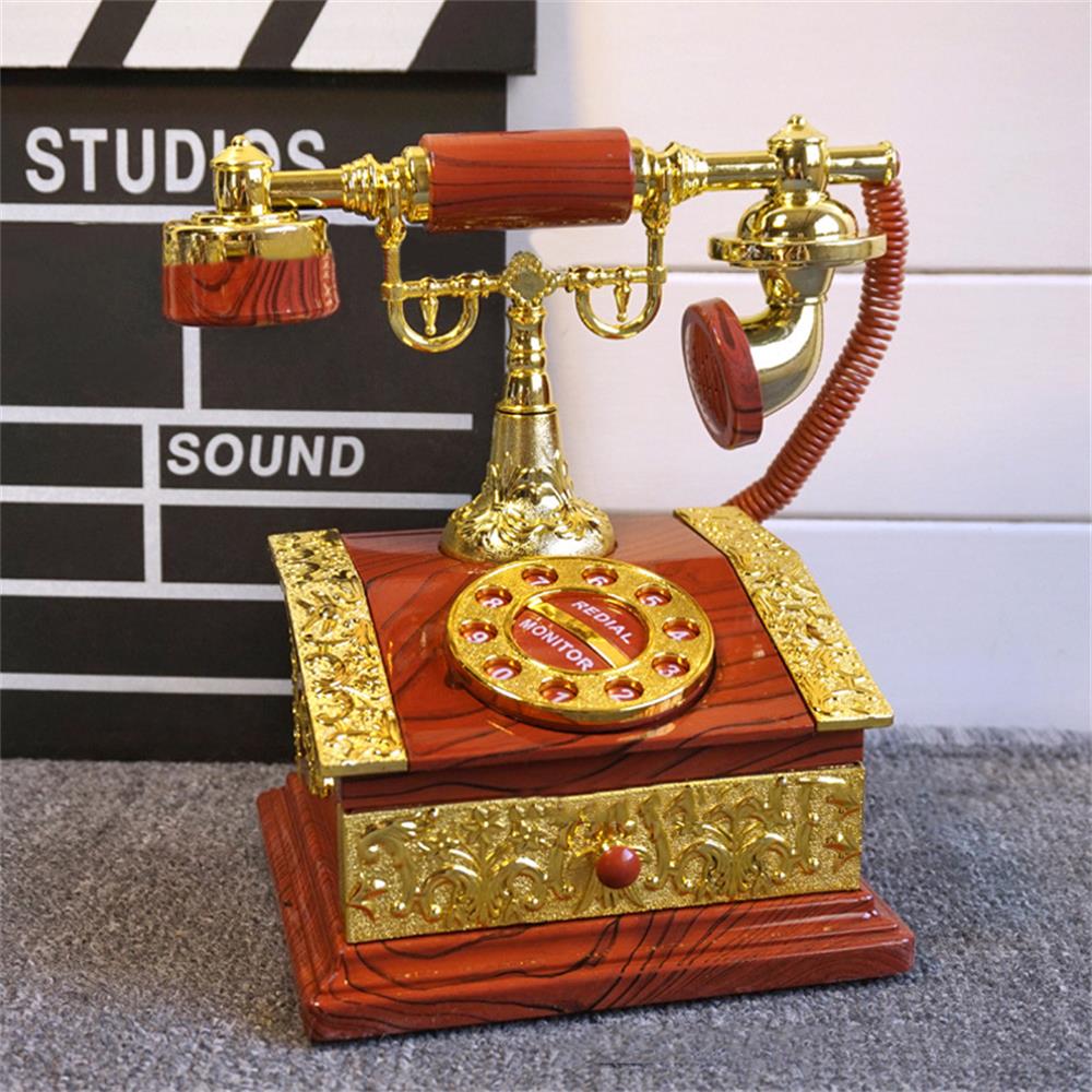 Retro dial telephone landline music box decoration home living room cafe bar decoration creative4792421