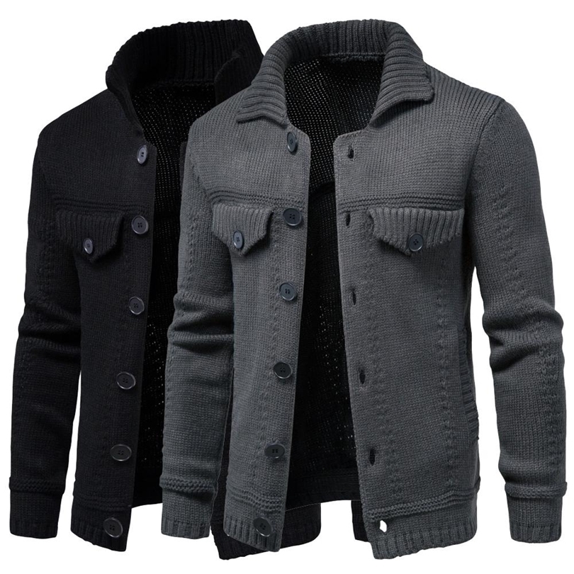 Men's Knitted Sweater Jacket Warm and Thicker In Winter Long Sleeve Cardigan Wool Men's Lapel Workwear Cardigan Outer Sweater 220811, Dark gray
Men's Knitted Sweater Jacket Warm and Thicker In Winter Long Sleeve Cardigan Wool Men's Lapel Workwear Cardigan Outer Sweater 220811, Dark gray
