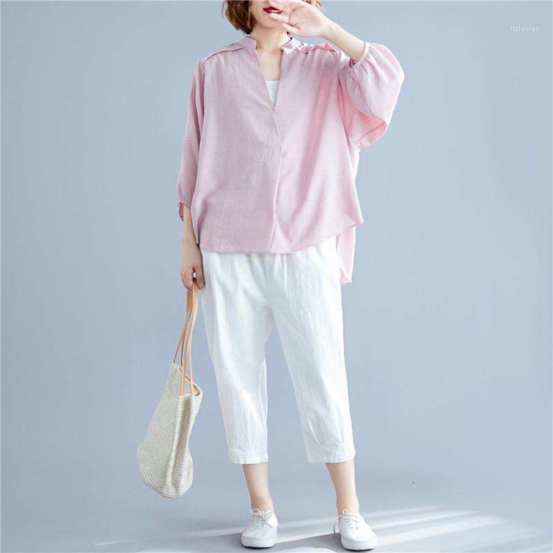 Women's Blouses & Shirts Blouse Women Plus Size V Neck Linen Cotton Tops And Office Ladies Shirt Vintage Elegant Clothes Solid Color, Blue
Women's Blouses & Shirts Blouse Women Plus Size V Neck Linen Cotton Tops And Office Ladies Shirt Vintage Elegant Clothes Solid Color, Blue