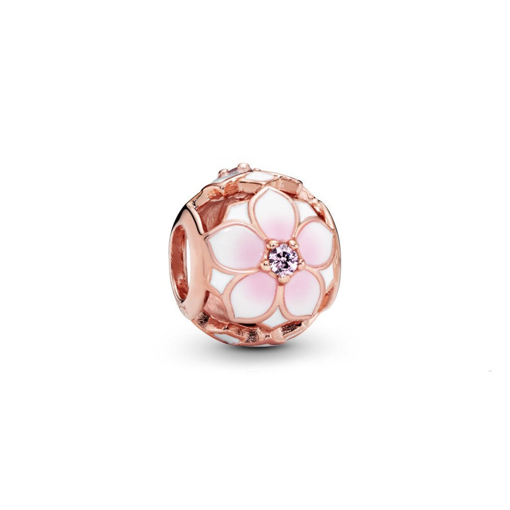 New Popular 925 Sterling Silver Rose Gold Collection Beads Bow Heart Beads Suitable For S925 Snake Jewelry Accessories Making