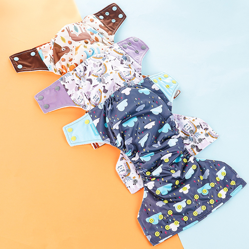 Happy Flute Onesize AI2 Pocket Cloth Diaper With Bamboo Cotton Insert Eco-Friendly Reusable Washable Waterproof Nappy 220512