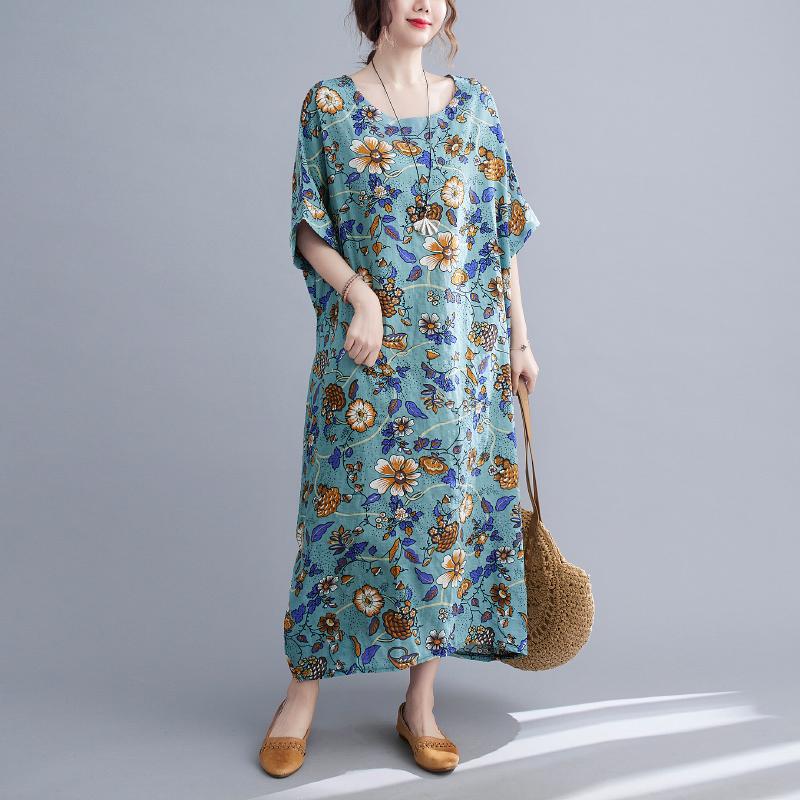 Plus Size Dresses BIG Summer Women Vintage Elegant Flower Print Tops Ladies Female Large Short Sleeve Long Loose Casual Cotton Dress, Light green
Plus Size Dresses BIG Summer Women Vintage Elegant Flower Print Tops Ladies Female Large Short Sleeve Long Loose Casual Cotton Dress, Light green
