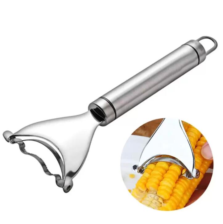 Stainless Steel Corn Stripper Fruit & Vegetable Tools Cob Peeler Threshing Kitchen Gadget Cutter Slicer Ergonomic Handle C0602G5s