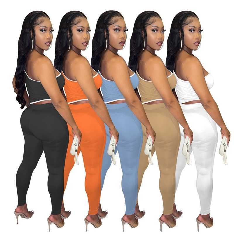 2023 Designer Womens Summer Tracksuits Sleeveless Line Fashion Slim New Two Piece Pants Set Joggings Suit 5 Colours