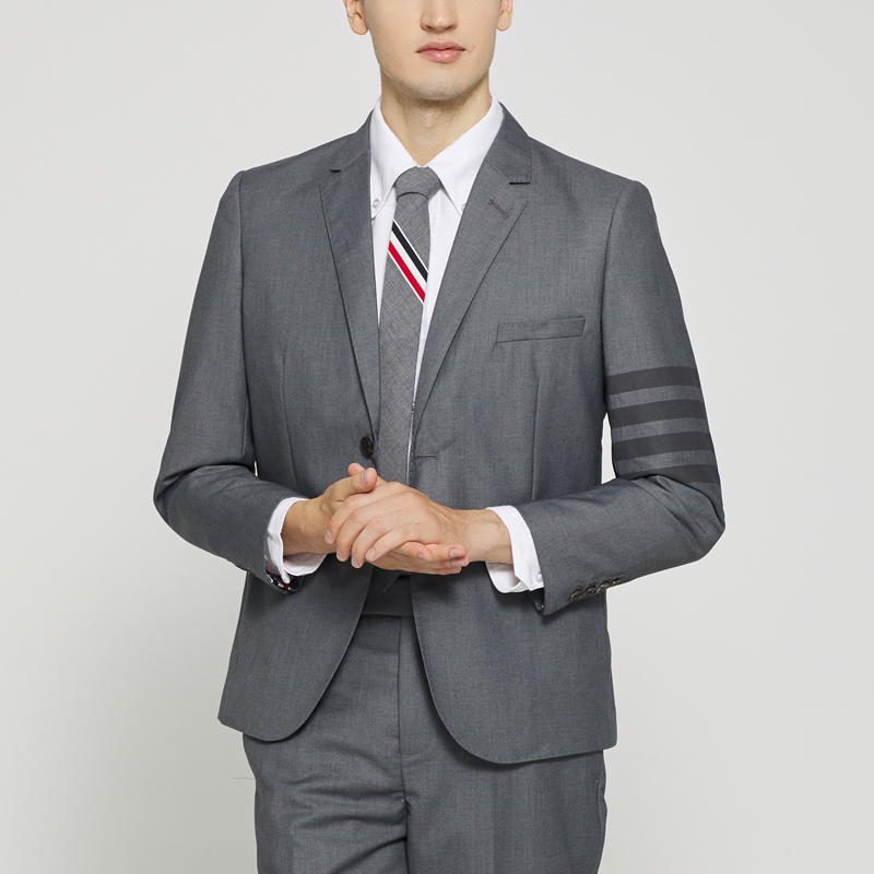 TB Male Suit Autunm Winter Man Jacket Korean Fashion Brand Blazers Classic Tonal Black 4-Bar Stripe Custom Black Formal Business Jackets, Gray
TB Male Suit Autunm Winter Man Jacket Korean Fashion Brand Blazers Classic Tonal Black 4-Bar Stripe Custom Black Formal Business Jackets, Gray