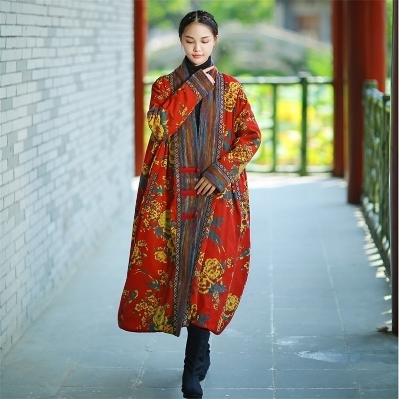 Johnature Winter Parka Women Jacket Coat Vintage Robe Long Sleeve High Quality Warm Women Clothing Thick Print Coat 201127, Dark red floral
Johnature Winter Parka Women Jacket Coat Vintage Robe Long Sleeve High Quality Warm Women Clothing Thick Print Coat 201127, Dark red floral