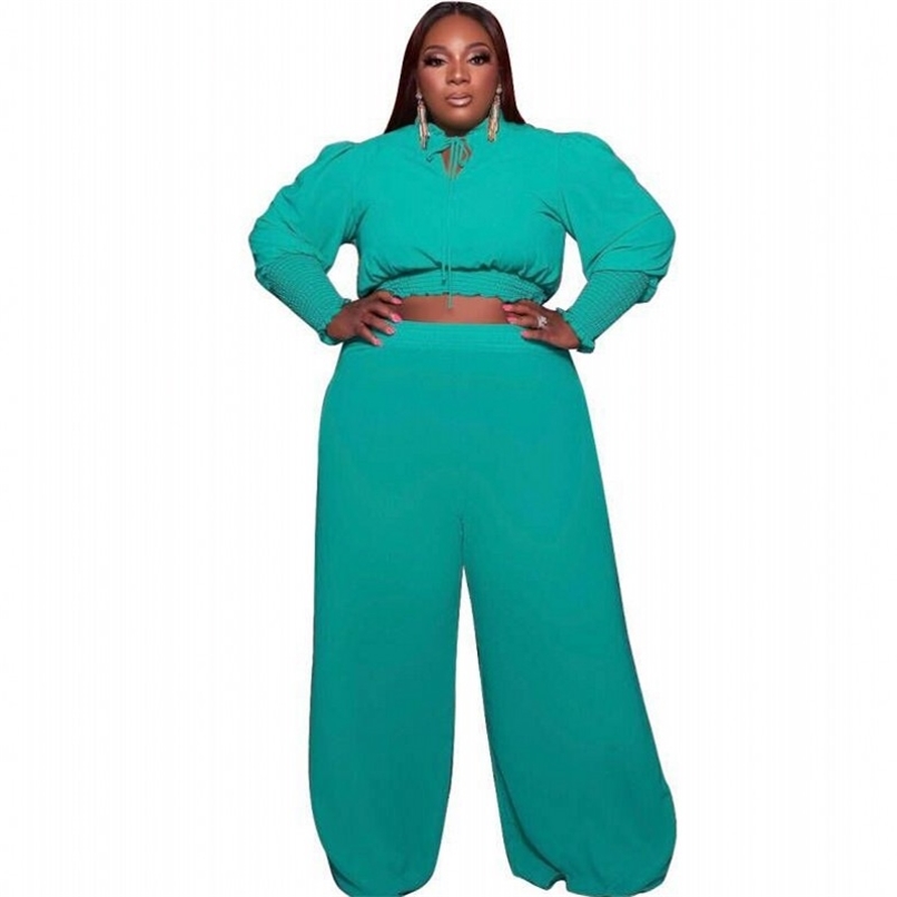 Plus Size Women 2 Piece Sets Stand Collar Crop Top And Wide Leg Pant Suits Autumn Solid Casual Tracksuit 2 Outfits 220813, White
Plus Size Women 2 Piece Sets Stand Collar Crop Top And Wide Leg Pant Suits Autumn Solid Casual Tracksuit 2 Outfits 220813, White