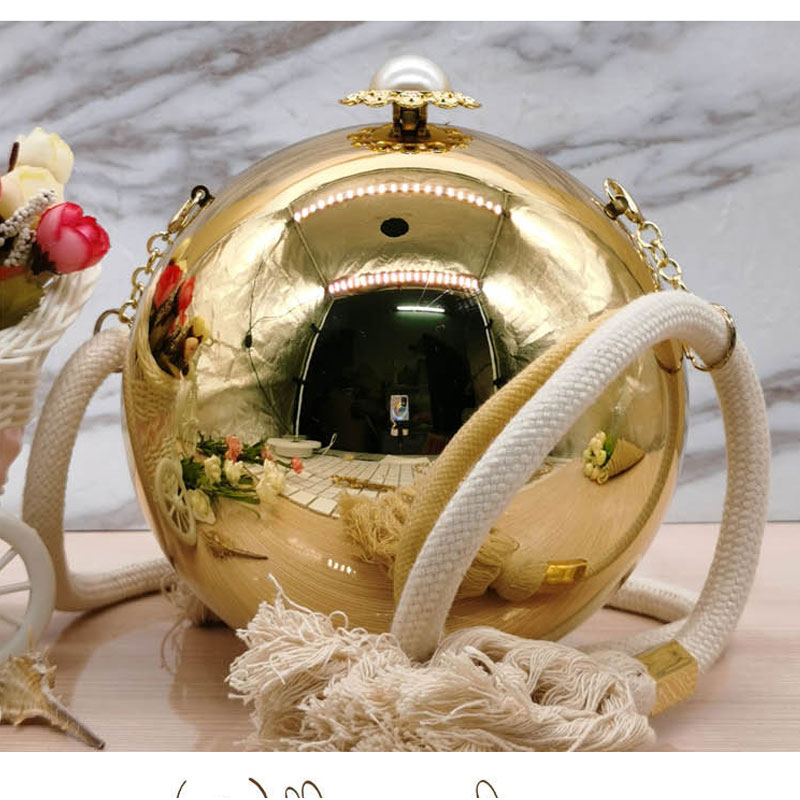 Classic Women Pearl Ball Box Clutch Wallets elegant Lady Evening bags Mobile Phone bag Large Capacity Shoulder Chest Pack Tote Chains Storage box