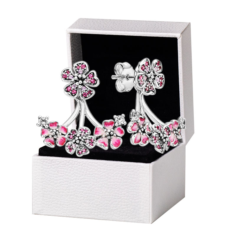 925 Sterling Silver Pink Peach Blossom Stud Earrings Original box set for Pandora Womens Fashion Party Jewelry Flowers Earring Set
925 Sterling Silver Pink Peach Blossom Stud Earrings Original box set for Pandora Womens Fashion Party Jewelry Flowers Earring Set