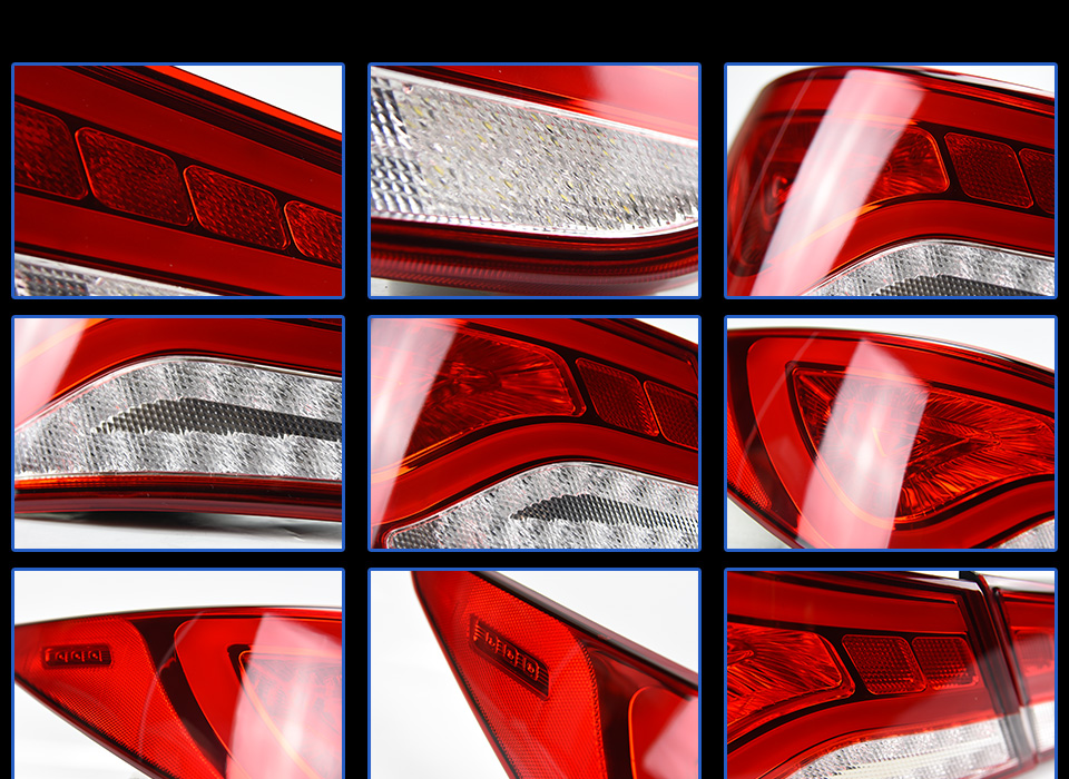 Car Tail Lights Assembly For Sonata 8 LED Turn Signal Lights 2011-16 Hyundai Brake Running Reverse Light