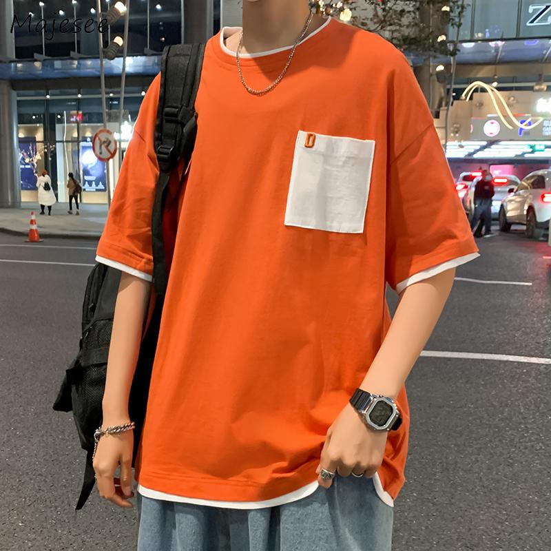 Men's T-Shirts Short Sleeve Men Fake Two Pieces Patchwork Pockets Tee Tops Male Hip Hop Simple High Street Embroidery Korean Fashion, Black
Men's T-Shirts Short Sleeve Men Fake Two Pieces Patchwork Pockets Tee Tops Male Hip Hop Simple High Street Embroidery Korean Fashion, Black