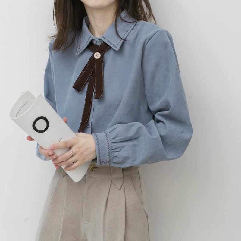 Women' Blouses & Shirts 2022 Women Autumn Winter Elegant Blouse Female Bow Single Breasted Long Sleeve Tops Casual Solid Loose Vintage Shir, Beige
Women' Blouses & Shirts 2022 Women Autumn Winter Elegant Blouse Female Bow Single Breasted Long Sleeve Tops Casual Solid Loose Vintage Shir, Beige