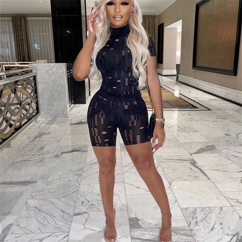 CM YAYA Hole Active Women Set Short Sleeve T shirt and Shorts Sport Tracksuit Two Piece Fitness Outfit Ribbed Sweatsuit 220616, Brown shorts set
CM YAYA Hole Active Women Set Short Sleeve T shirt and Shorts Sport Tracksuit Two Piece Fitness Outfit Ribbed Sweatsuit 220616, Brown shorts set