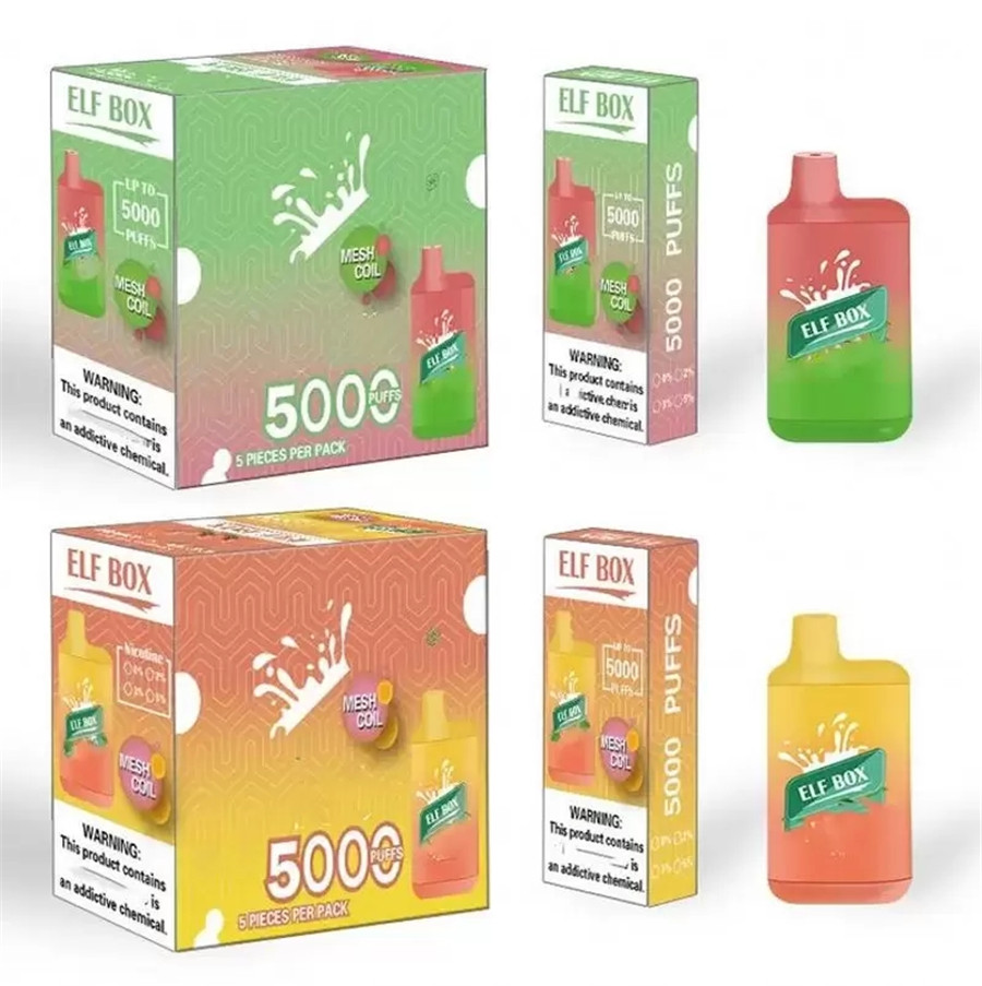 Doloda ELF BOX Disposable E Cigarettes 5000 Puffs Vape Device With Mesh Coil 0% 2% 3% 5% Strength 12ml 650mAh Type-C Rechargeable Battery 1.2ohm 10 Colors
Doloda ELF BOX Disposable E Cigarettes 5000 Puffs Vape Device With Mesh Coil 0% 2% 3% 5% Strength 12ml 650mAh Type-C Rechargeable Battery 1.2ohm 10 Colors