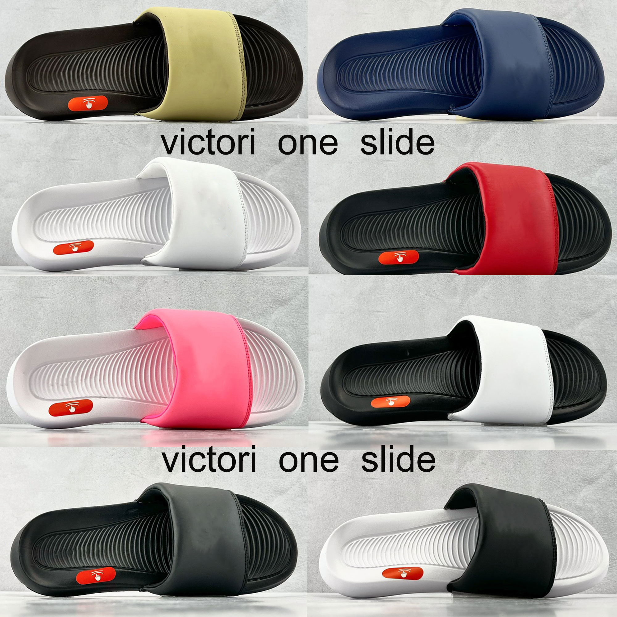 2022 Designer Victori One Slide Mix Sports Shoes Slippers Flat Sandals Comfortable Non-slip Beach Slipper Black White DD0234-100 CN9675-701, Box
2022 Designer Victori One Slide Mix Sports Shoes Slippers Flat Sandals Comfortable Non-slip Beach Slipper Black White DD0234-100 CN9675-701, Box