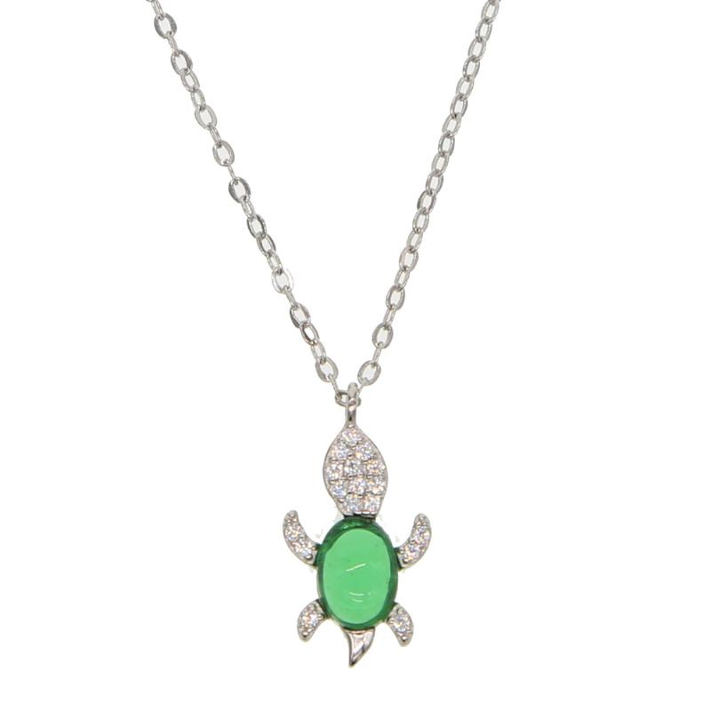 Chains Real 925 Sterling Silver Fashion Animal Necklace Tortoise Pendant With Green Stone Summer Beach Chain Necklaces 35 10cmChains
Chains Real 925 Sterling Silver Fashion Animal Necklace Tortoise Pendant With Green Stone Summer Beach Chain Necklaces 35 10cmChains