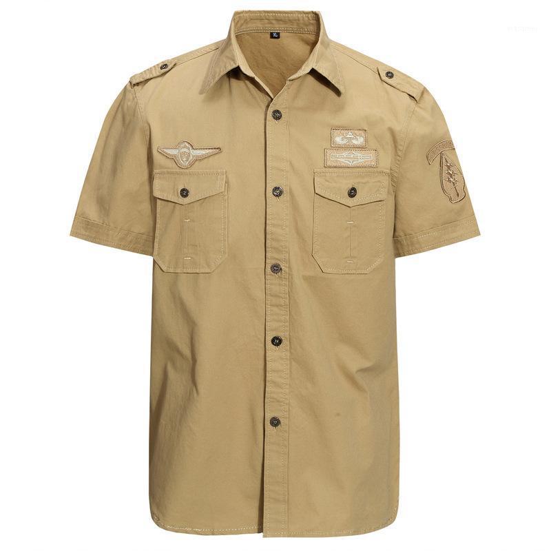 Men' Casual Shirts 2022 Est Men Plus Size Solid Cotton Military Style Tactical Cargo Short Sleeve Work Shirt Button Down Clothes Outdoor, Khaki
Men' Casual Shirts 2022 Est Men Plus Size Solid Cotton Military Style Tactical Cargo Short Sleeve Work Shirt Button Down Clothes Outdoor, Khaki
