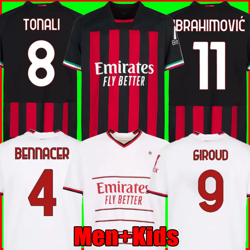 IBRAHIMOVIC 22 23 soccer jersey AC MILANS GIROUD R. LEAO BENNACER KESSIE ROMAGNOLI CALHANOGLU TONALI REBIC 2022 2023 football shirt maillot men kids kit away, 22 23 home men jersey 
IBRAHIMOVIC 22 23 soccer jersey AC MILANS GIROUD R. LEAO BENNACER KESSIE ROMAGNOLI CALHANOGLU TONALI REBIC 2022 2023 football shirt maillot men kids kit away, 22 23 home men jersey