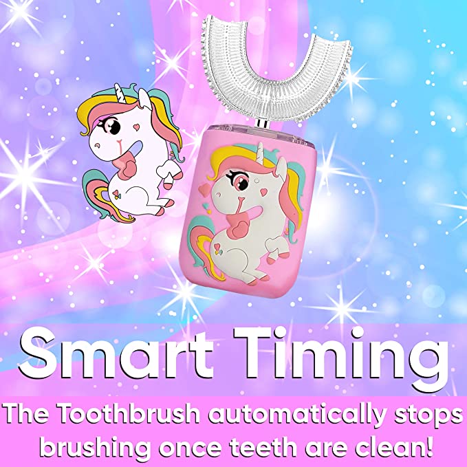 Ultra Sonic Silicone U Shape Toothbrush For Kids Smart Electronic Automatic USB Rechargeable Tooth brush Children IPX7 Waterproof Safe Use Teeth Clean