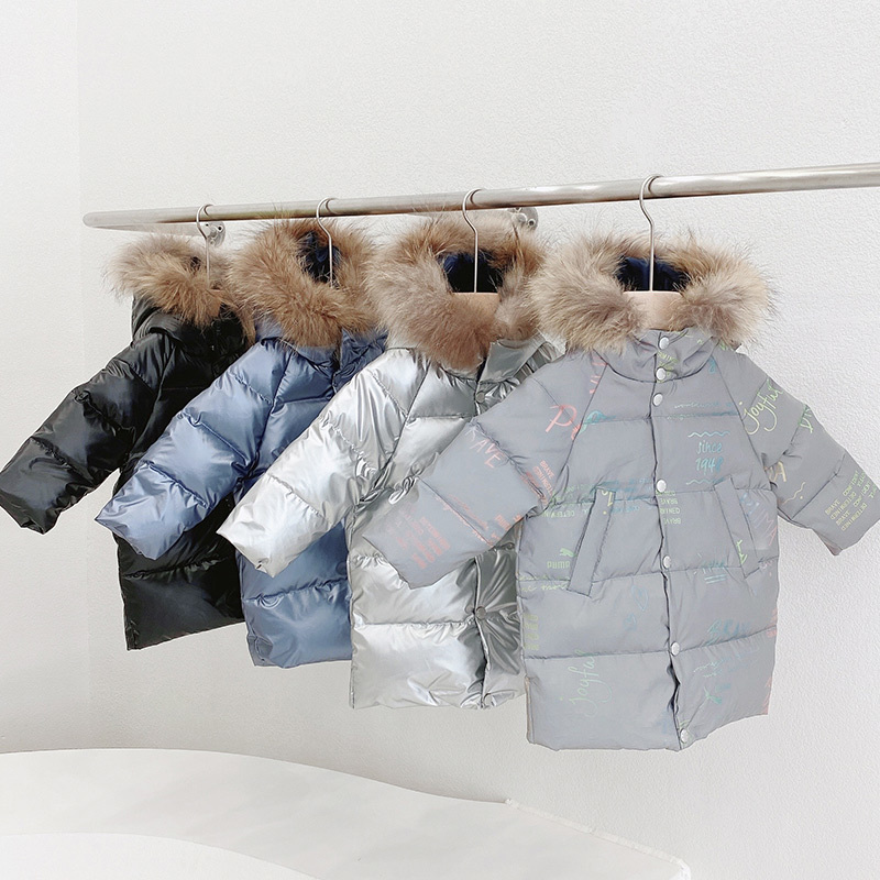 Down Coat Autumn and Winter Waterproof and AntiFouling Children Fur Colla Down Jacket Boys and Girls Outdoor Play AntiDirty Down Jacket 220826