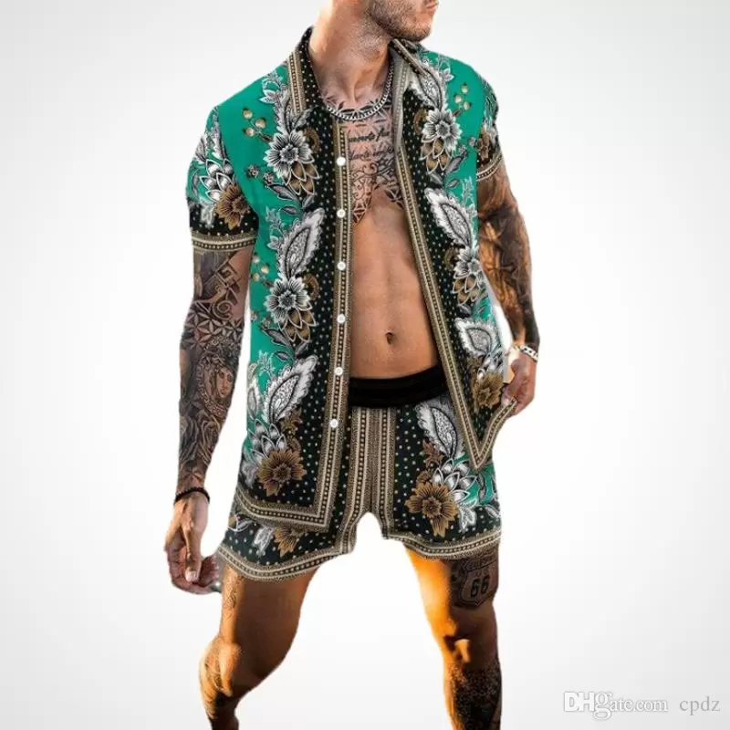 Stylish Mens Summer Tracksuit Hawaii Short Sleeve Top Quality Printed Shirt Tops Shorts Sets Clothes Man Set Plus Size Tracksuits 2 Piece Set, Green
Stylish Mens Summer Tracksuit Hawaii Short Sleeve Top Quality Printed Shirt Tops Shorts Sets Clothes Man Set Plus Size Tracksuits 2 Piece Set, Green