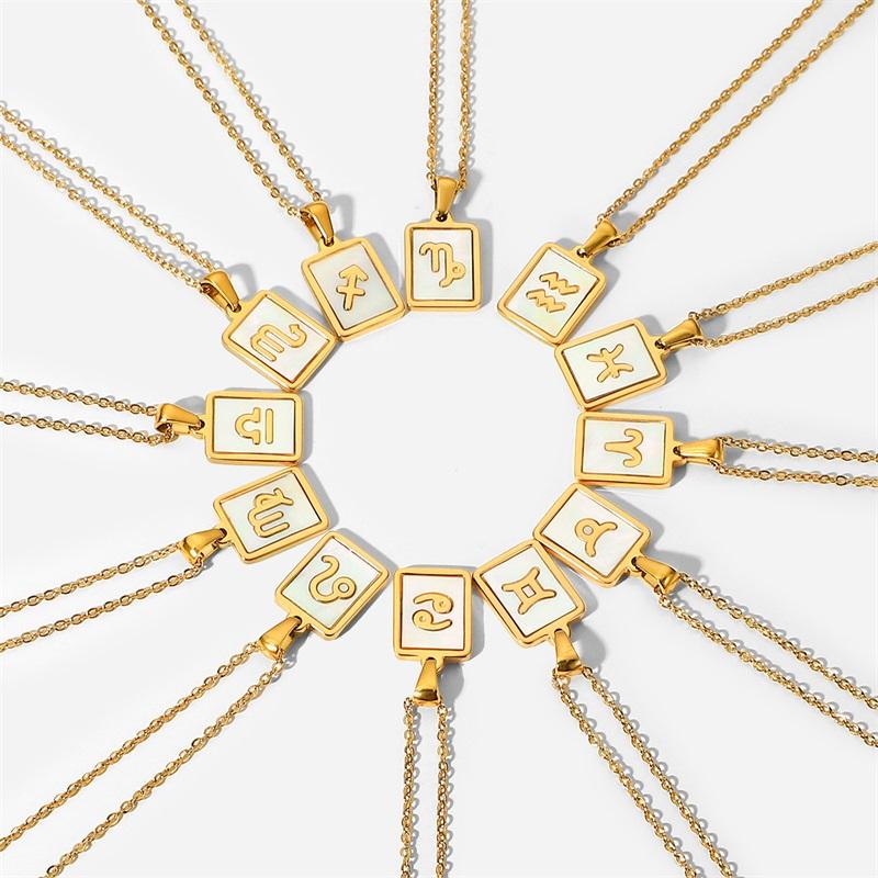 Pendant Necklaces Zodiac Sign Stainless Steel Necklace Square Fashion Waterproof 18K Gold Collar 2022Pendant
Pendant Necklaces Zodiac Sign Stainless Steel Necklace Square Fashion Waterproof 18K Gold Collar 2022Pendant