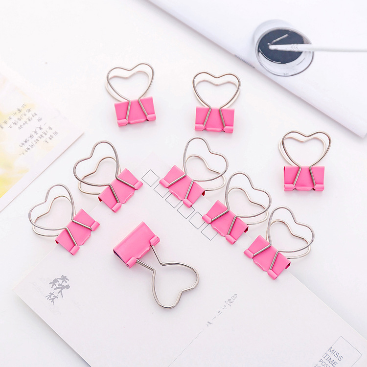 Cute Metal Pink Color Love Heart Paper Clips and Binder Clips Photo File Clamp Holder for School Office Supplies Stationery
Cute Metal Pink Color Love Heart Paper Clips and Binder Clips Photo File Clamp Holder for School Office Supplies Stationery