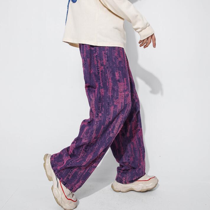 Men's Pants Retro Washed And Fried Color Ripped Jeans Mens Straight Harem Pant Trousers Fashion Pantalon Homme StreetMen's, Purple
Men's Pants Retro Washed And Fried Color Ripped Jeans Mens Straight Harem Pant Trousers Fashion Pantalon Homme StreetMen's, Purple