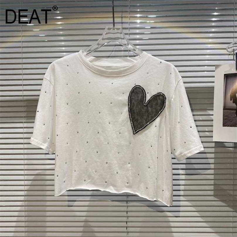 DEAT Spring Summer Fashion Casual Love Diamond Nail Bead Temperament Celebrity Short Sleeve T-shirt Top Women SJ956 210709, Black
DEAT Spring Summer Fashion Casual Love Diamond Nail Bead Temperament Celebrity Short Sleeve T-shirt Top Women SJ956 210709, Black