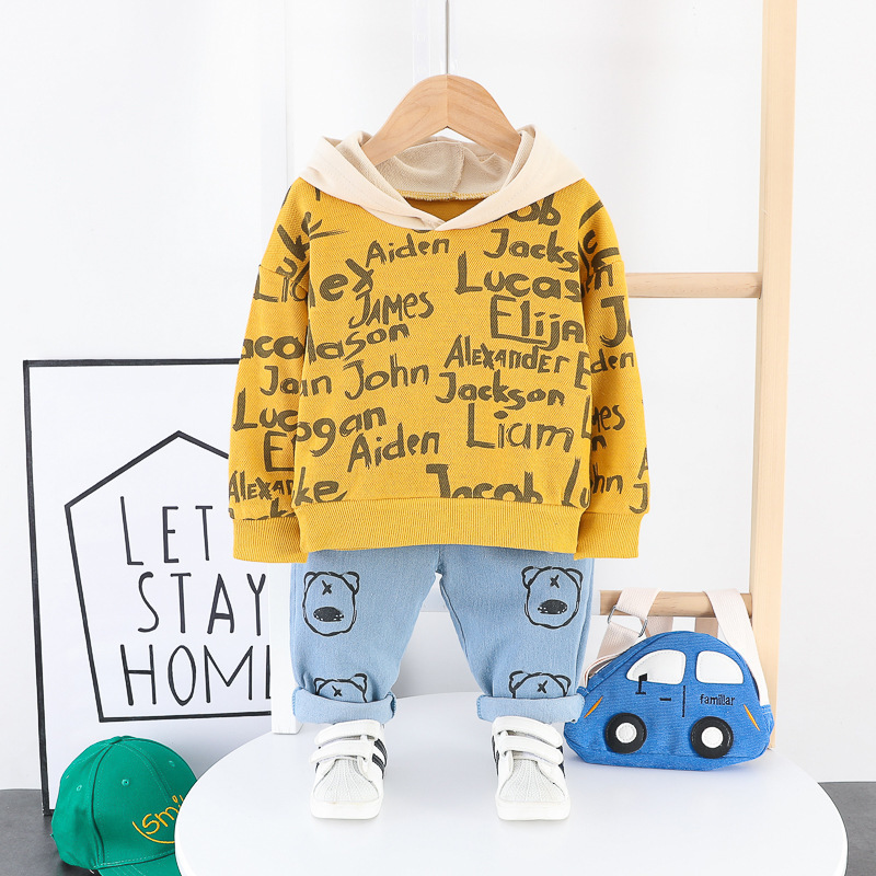 Children Clothing Autumn Baby Girls Clothes Leopard Top+Pants Casual Tracksuit Suits Toddler Suit Boys Sets 1 2 3 4 Years 220326