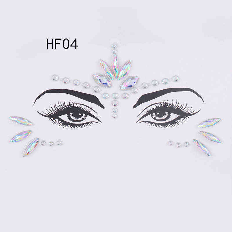 NXY Temporary Tattoo Nail Art Decorations Body Face Jewels Crystal Eyes Festival Party Glitter Stickers Flash Rhinestones 0330
