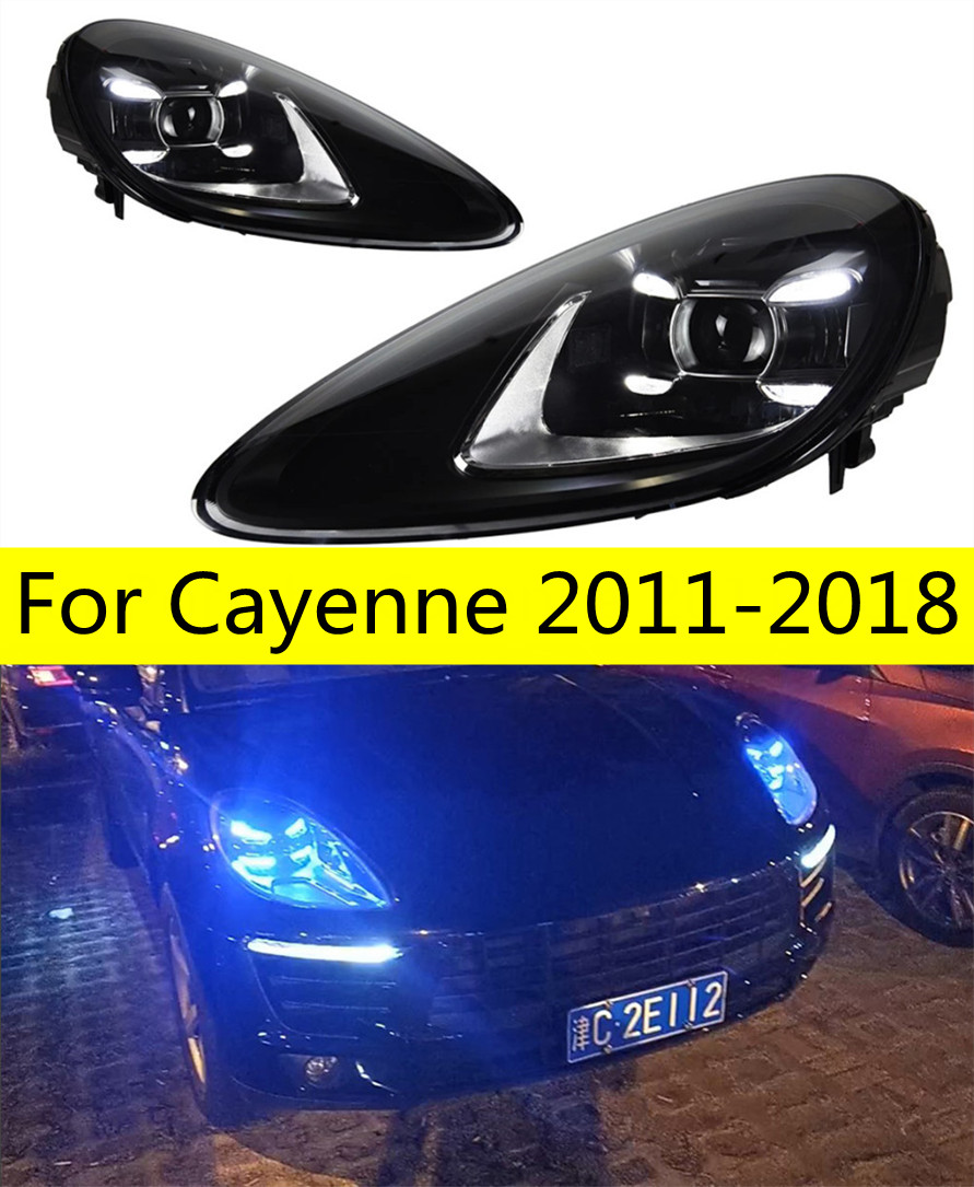 Car Styling For Cayenne 20 11-20 18 LED Headlights High Beam Angel Eyes Replacement Front Lamp Lighting Accessories