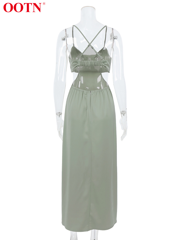 OOTN Sexy Summer Strap Women Long Dress Backless Satin Party Dresses Draped Collar Black Elegant A Line Sleeveless Sundress 220511